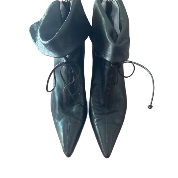 MAUD FRIZON Vintage Leather Ankle Boots with Pointed Toe - Picture 1 of 6